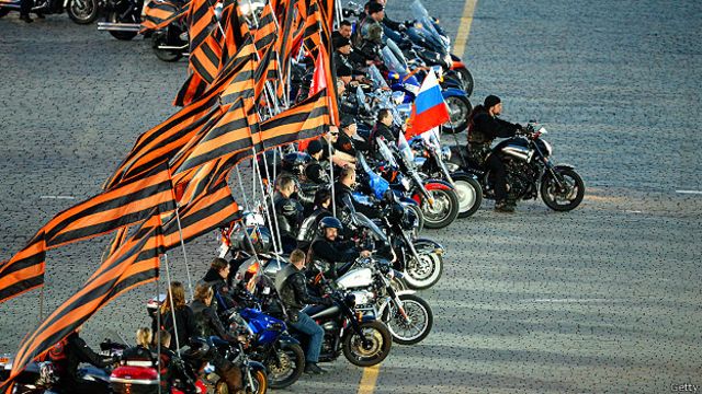 "Ночные волки" были представлены на параде Победы в Москве 9 мая