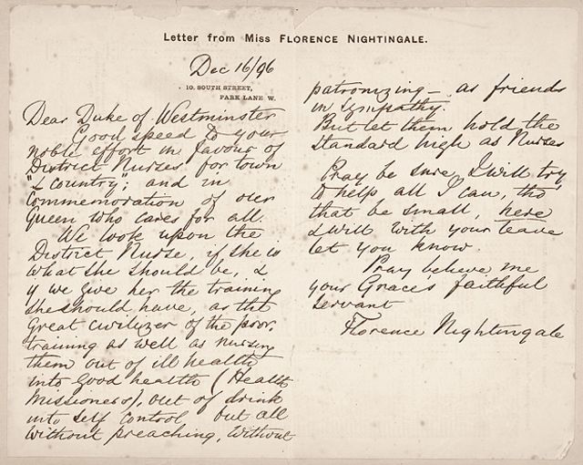 Carta de Florence Nightingale