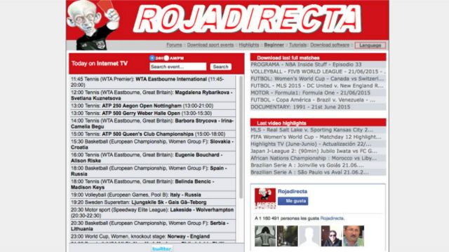 El lunes un juzgado madrileño ordenó medidas cautelares contra Rojadirecta. rojadirecta sitios similares