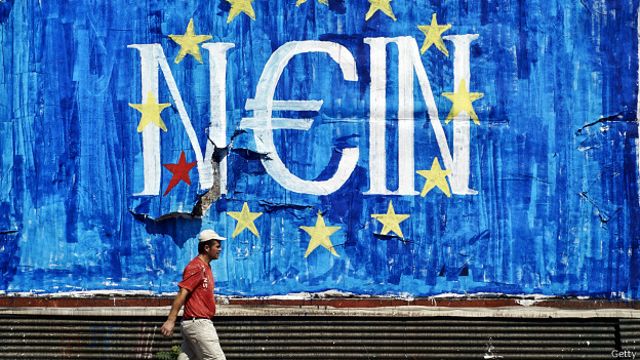 Mural contra las medidas de austeridad en Grecia