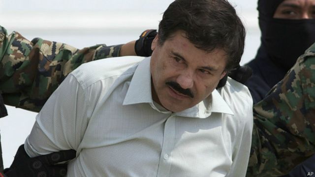 Joaquin Guzman, ruharwa mu bucuruzi bw'ibiyobyabwenge yatawe muri yombi umwaka ushize wa 2014 (file photo)