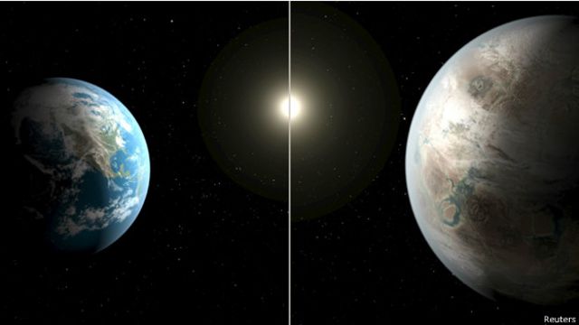 الكوكب الجديد (الى اليمين) يشبه كوكب الأرض الى حد بعيد
