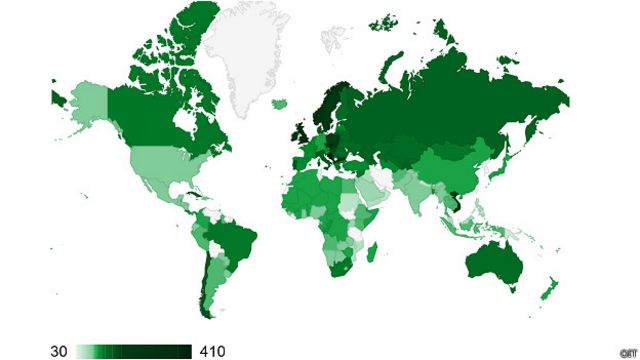 Este es el mapa de los permisos de maternidad mundiales según los días garantizados.