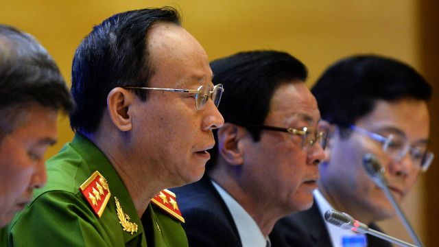 Thượng tướng Lê Quý Vương, Thứ trưởng Bộ Công an, chủ trì buổi họp báo về đặc xá ngày 28/8