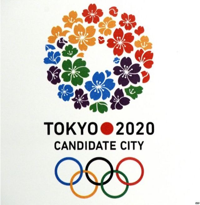 símbolo oficial jogos olímpicos Tóquio 2020 Japão com chama de