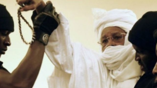 Hissène Habré lors de son procès devant les Chambres africaines extraordinaires