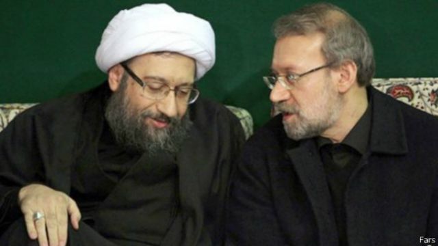 ار راست علی لاریجانی (رئیس مجلس) و صادق لاریجانی (رئیس قوه قضائیه)