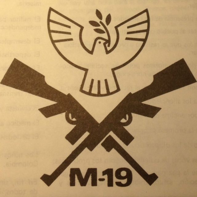 Logo de M-19 durante el proceso de paz