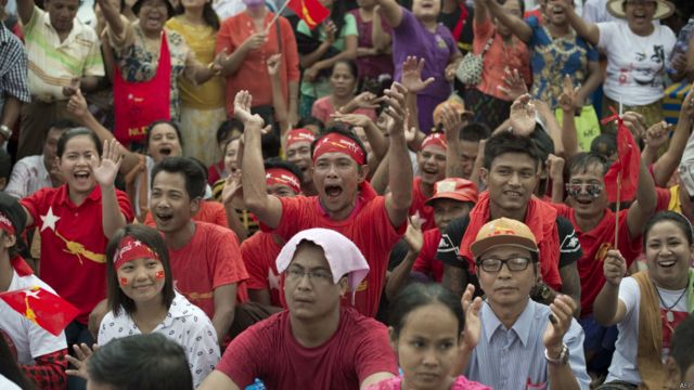 Pendukung Aung San Suu Kyi merayakan 'kemenangan' - BBC News Indonesia