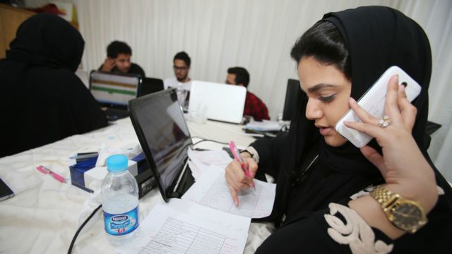 沙特阿拉伯其中一名女性候選人的競選總部