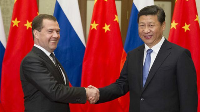 10月22日，梅德韋傑夫曾在北京會晤習近平。（新華社圖片）