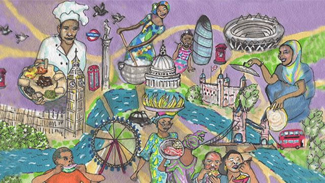 Les communautés africaines vivant à Londres sont réparties aux quatre coins de Londres. Carolina Thwaites-Lastra a relevé le défi de représenter la carte culinaire des différentes cuisines du continent.
