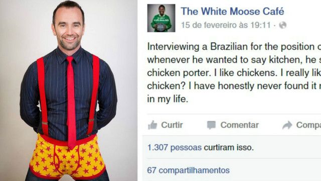 Alvo de piada por erro de inglês, brasileiro é contratado por café na  Irlanda - BBC News Brasil