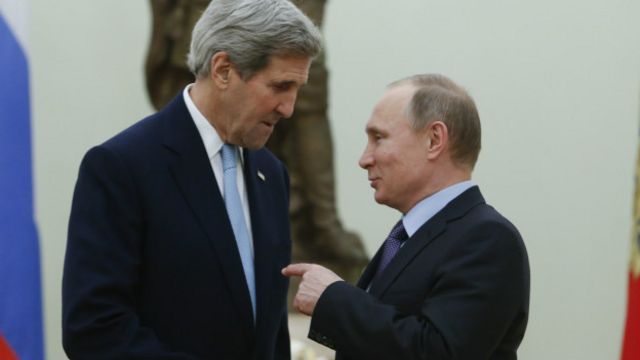Путин и Керри 24 марта