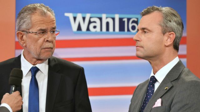 Норберт Хофер (справа) и Александр Ван дер Беллен