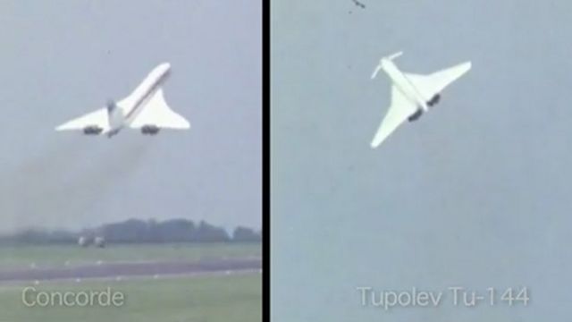 Aviones supersónicos Concorde y el Tupolev