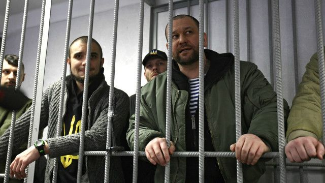 Бойцы батальона "Торнадо" в зале Оболонского суда