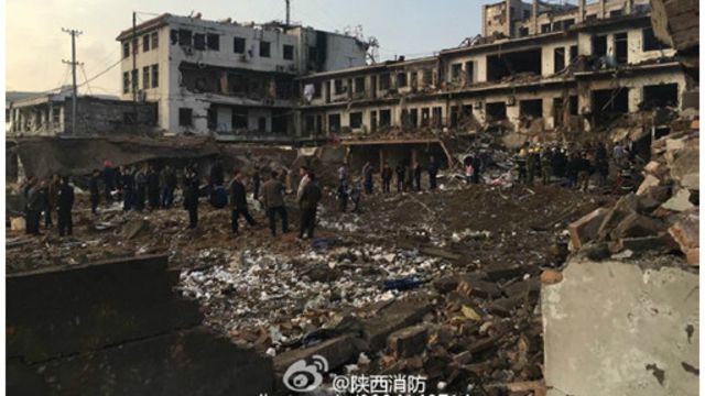 網傳榆林爆炸現場圖片