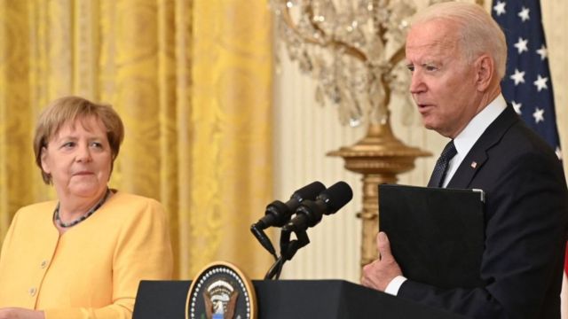 Bundeskanzlerin Angela Merkel und US-Präsident Joe Biden.
