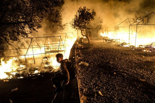Incendio del campamento