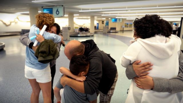 Los Meza se reunieron con sus familiares en Florida.