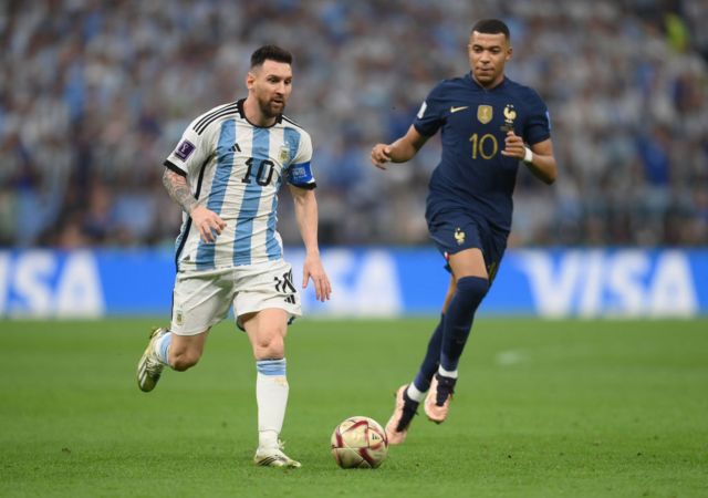 Argentina's Lionel Messi and France's Kylian Mbappe