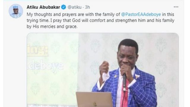 Atiku Abubakar condole Adeboye