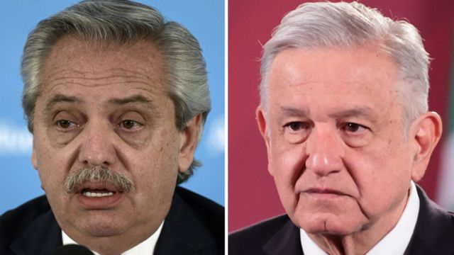 Alberto Fernández (izq.) y Andrés Manuel López Obrador