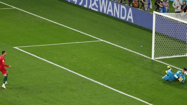 Keeper saving Ronaldo's penalty