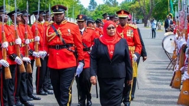 Rais Samia Suluhu Hassan punde tu baada ya kuapishwa kuwa rais wa Tanzania