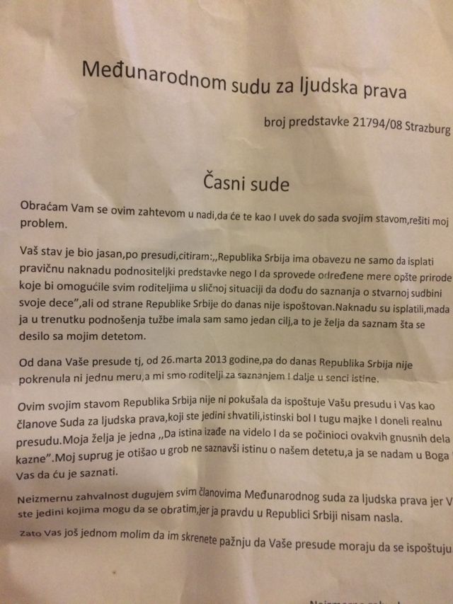 pismo Zorice Jovanović