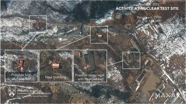 Nuclear test site maintenance activities: satellite images captured on March 4, 2022