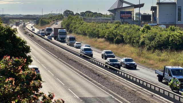 Xe trên A12 gần Colchester