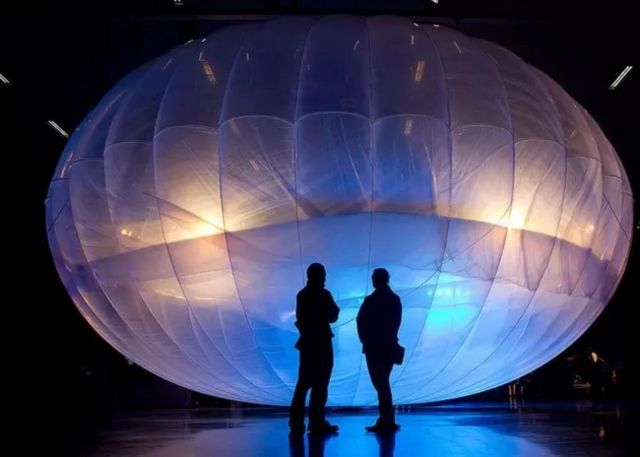 A balloon from Google to bring the Internet to a remote place.
