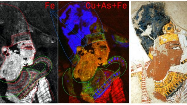 Estudo com XRF da pintura de Ramsés 2º