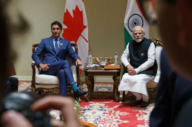 جسٹن ٹروڈو اور ان کے ہم منصب انڈین وزیر اعظم مودی 