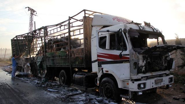 ООН: конвой под Алеппо подвергся удару с воздуха - BBC News Русская служба