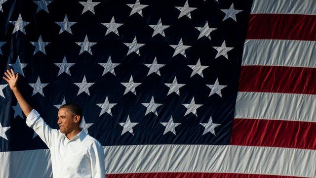 Obama and American flag