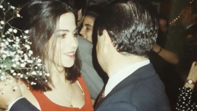 Analía Kalinec dançando com o pai