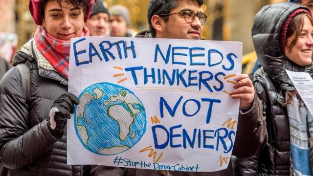 Manifestantes contra mudança climática