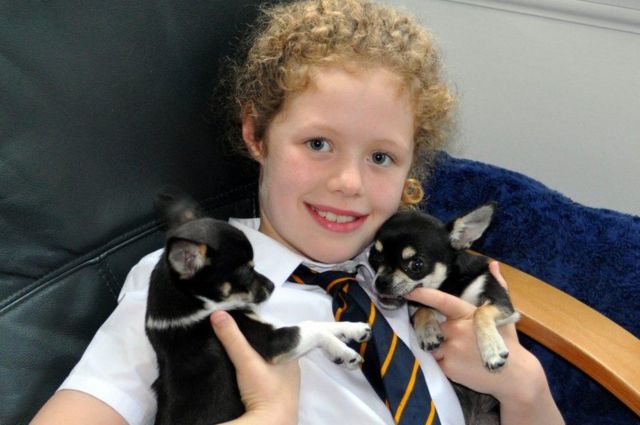 Helen's daughter Jane with Fudge and Sky