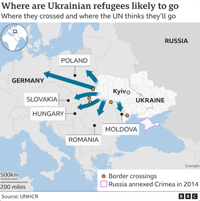 Những quốc gia mà người tị nạn Ukraine có thể đến