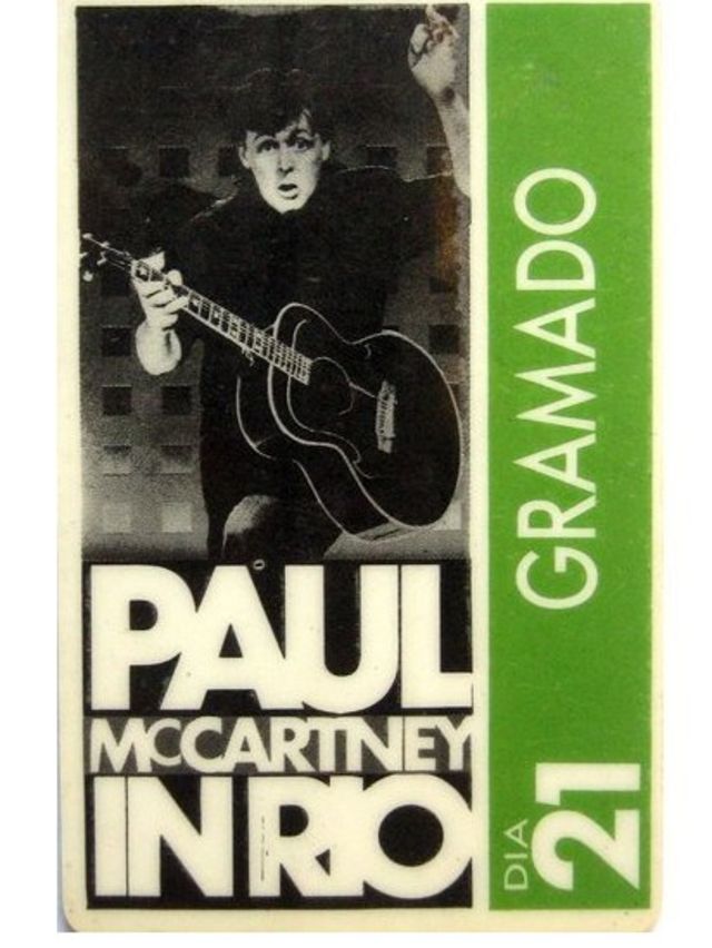 Ingresso diz: Paul McCartney in Rio - gramado