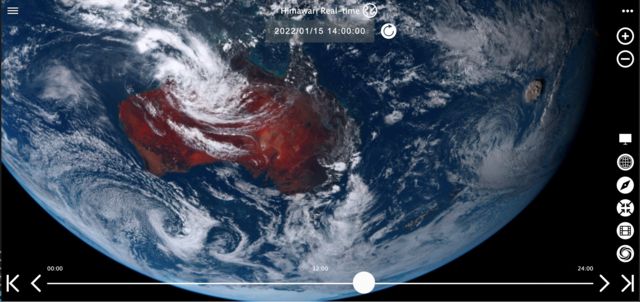 Staelite images show the cloud of ash and smoke spreading over the southern hemisphere.