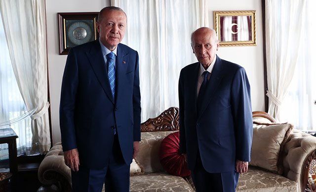 Cumhurbaşkanı ve AKP Genel Başkanı Recep Tayyip Erdoğan ile MHP Genel Başkanı Devlet Bahçeli