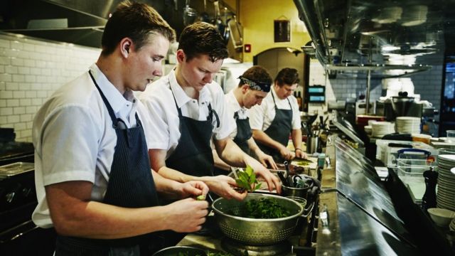 Workers in a restaurant