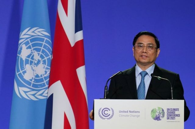Thủ tướng Việt Nam Phạm Minh Chính phát biểu hôm 1/11 tại Hội nghị Thượng đỉnh COP26, Glasgow