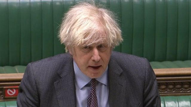PM Boris Johnson speaking in the House of Commons