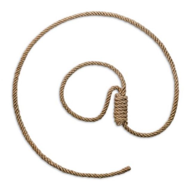 Una imagen de "arroba" con una cuerda de ahorcado