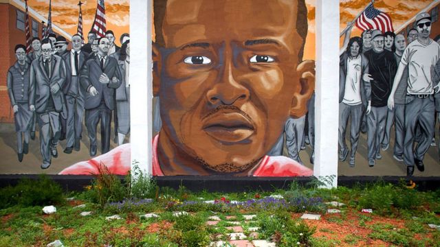 Mural en memoria de Freddie Gray en Baltimore.